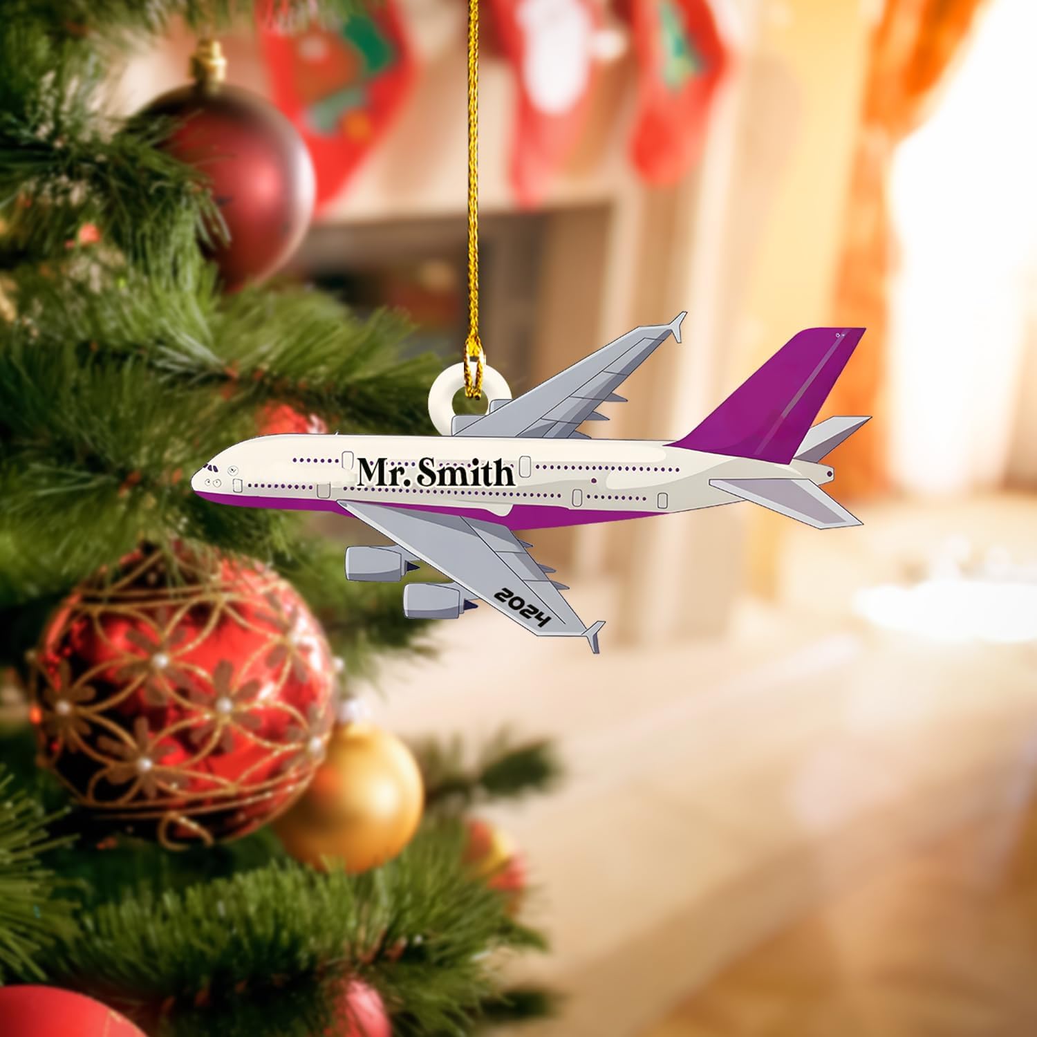 Podagree Personalized Airplane Ornaments for Christmas Tree - Airplane Christmas Ornament 2023, Pilot Airplane Captain Christmas Tree 2023, Pilot Ornament Xmas Gifts Christmas Pilot Flight (APL5)