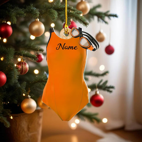 Mostefy Personalized Swimming Ornament, Swim Ornaments for Christmas Tree, Swimming Ornament for Girl, Boy Swimmer Ornament Xmas Decorations (Swimming1)