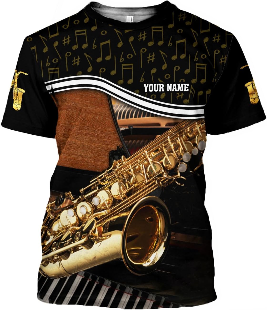 Personalized T Shirt for Saxophone Player, Custom Saxophone 3D Shirt Men Women, Present to Musican Saxophone Team Uniform