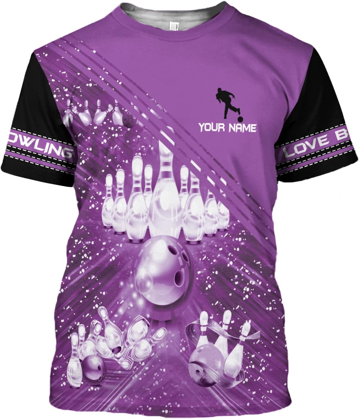Personalized Name Bowling Shirts for Women 3D, Bowling Shirts with Name, Custom Bowling Shirts Gift for Bowling Lover
