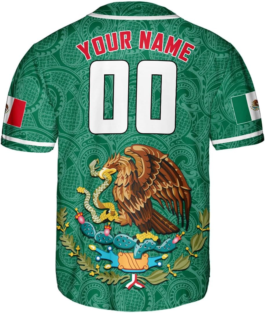 RoyalBro Personalized Mexico Baseball Jersey, Mexican Jersey for Men & Women, Mexican Flag Jersey, Mexico Shirt Camisas