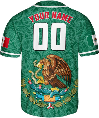 RoyalBro Personalized Mexico Baseball Jersey, Mexican Jersey for Men & Women, Mexican Flag Jersey, Mexico Shirt Camisas