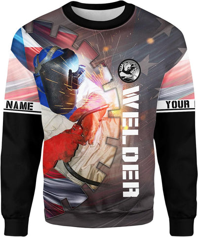 Mostprints Personalized Name Welding Shirt 3D, Custom Welding Shirts Gift, Welding Shirts, Welder Shirt for Men and Women