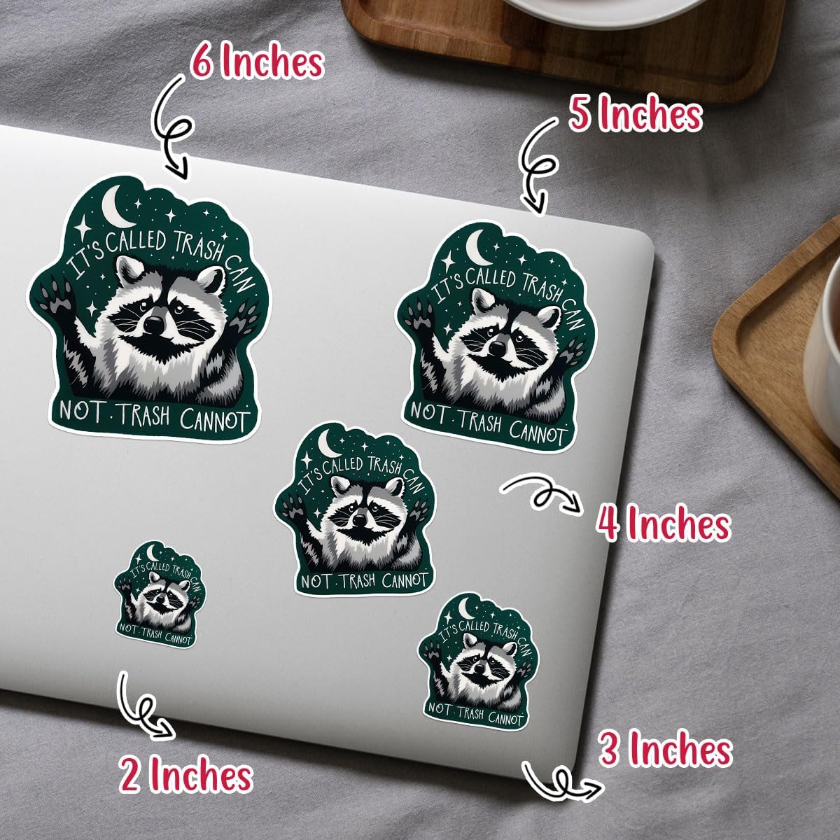 (3PCs) It's Called Trash Can Not Trash Cannot Sticker, Racoon Sticker, Trash Panda Sticker, Humor Motivational Mental Health Vinyl Sticker - Stickers For Laptop Water Bottle Phone Car Window Helmet 3"