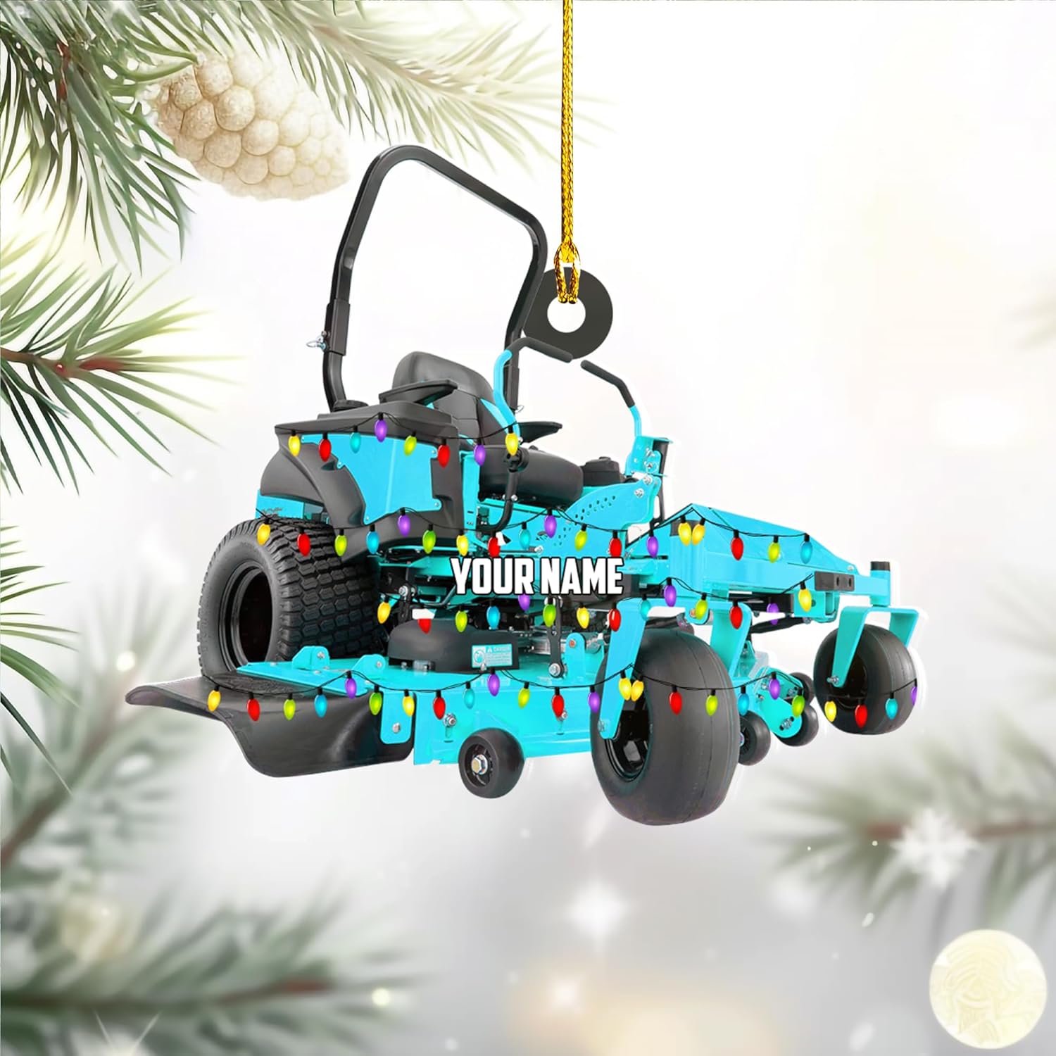 Artparel Custom Lawn Mowers Christmas Ornaments 2024 Custom Lawn Mowers Ornaments Farmhouse Lawn Mowers Driver Gifts Riding Mowers with Xmas Light Acrylic Ornament 2024 (LM6)