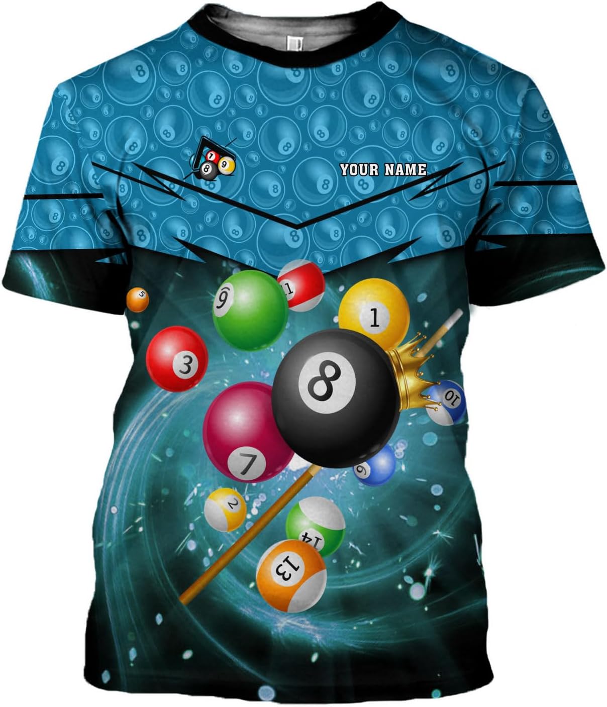 Parvii Personalized Billiards Shirt for Men, 8 Ball Pool Shirt, Billiards Gift