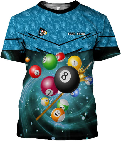 Parvii Personalized Billiards Shirt for Men, 8 Ball Pool Shirt, Billiards Gift