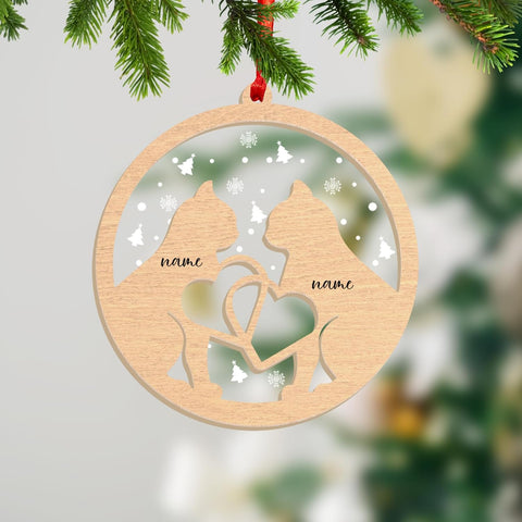 MAPrints Personalized Cat Ornaments for Christmas Tree, Custom Cat Christmas Ornament 2024, Cat Wood and Acrylic Ornament, Lovers Cat Memorial Ornament, Cat Hanging Ornament Cat On The Moon (CAT 7)
