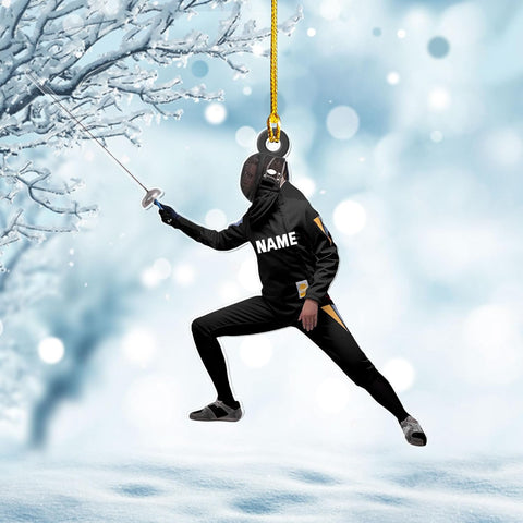 Royal Fight Personalized Fencing Ornament Fencing Christmas Ornament Fencing Gift, Fencing Christmas Tree Decor Fencer Ornament Gift for Christmas 2023 Fencer Fencing Ornament (Fencing 2)