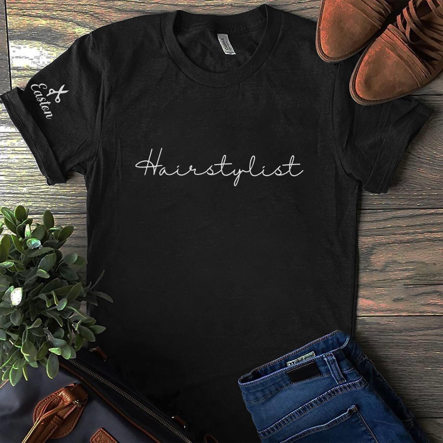 MAPrints Personalized Embroidered Hair Stylist Sweatshirt, Hairdresser Salon Hoodie, Hair Stylist T -Shirt, Gifts For Barber