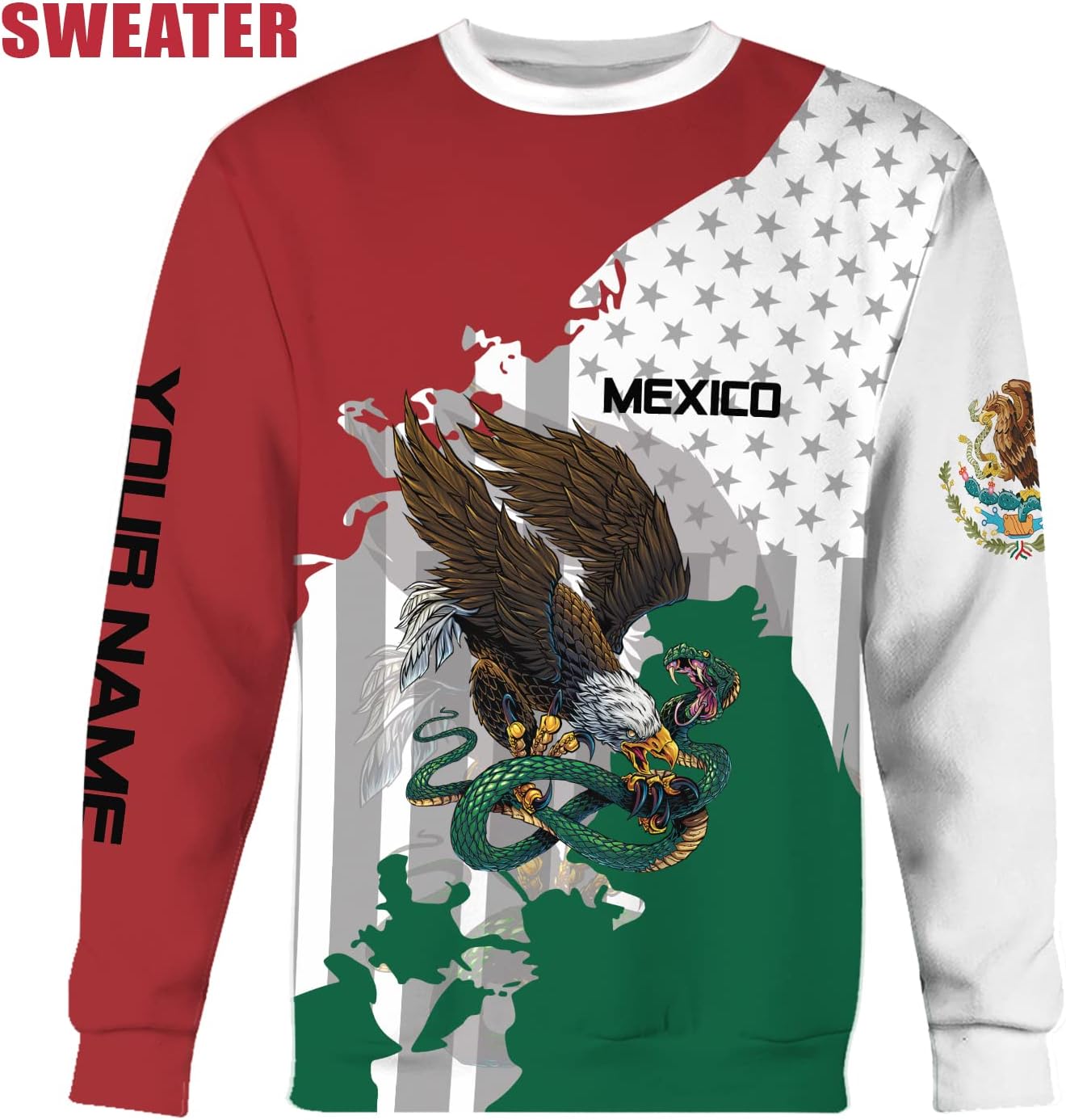 Personalized Name Mexican Hoodie 3D, Customized Mexican Hoodies for Men, Unisex Mexico Hoodie, Mexico Hoodies for Men 2