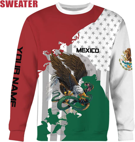 Personalized Name Mexican Hoodie 3D, Customized Mexican Hoodies for Men, Unisex Mexico Hoodie, Mexico Hoodies for Men 2