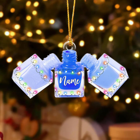 AOVL Personalized Nail Ornament,Nail Technician Ornament, Nail Technician Ornaments, Makeup Ornaments Makeup Christmas Ornament, Nail tech Gifts, Nail Technician Gifts (Nail 6)