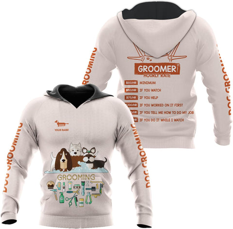 Mostprints Personalized Name Dog Groomer Shirt 3D, Funny Dog Groomer Apparel Shirts, Dog Groomer Gifts for Men and Women
