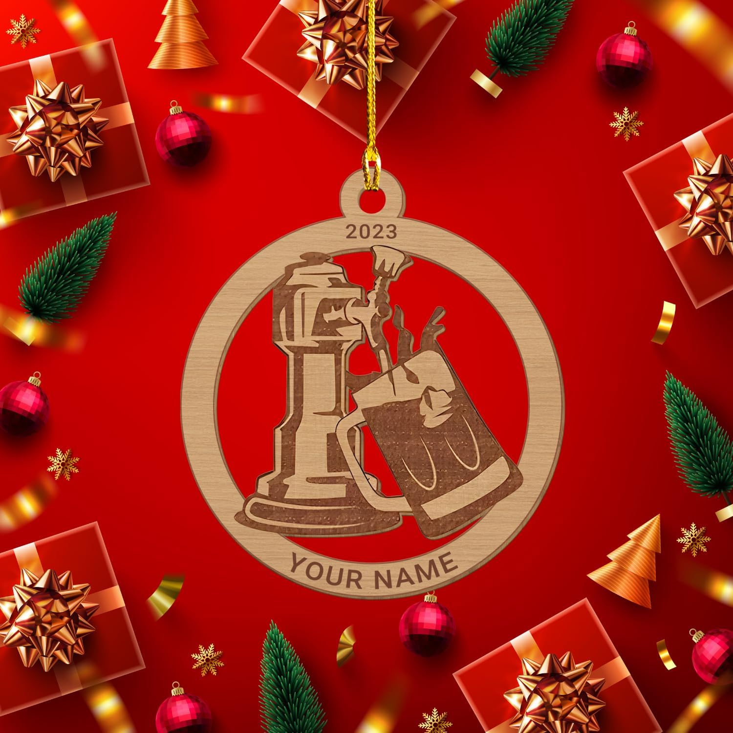 MAPrints Personalized Bartender Christmas Ornaments, Bartender Wood Ornament, Personalized Bartender Gift, Best Christmas Ornament 2024, Ornament Xmas Tree Hanging Decor Keepsake (BTD 3)