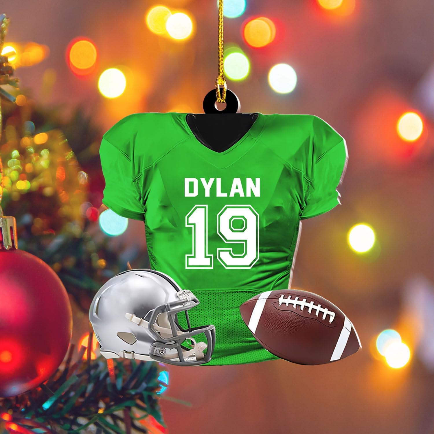 RoyalBro Personalized Football Ornaments 2023, Customized American Football Christmas Ornament, Football Ornament Christmas Tree Hanging Ornament Pine Tree Decorations (F10)