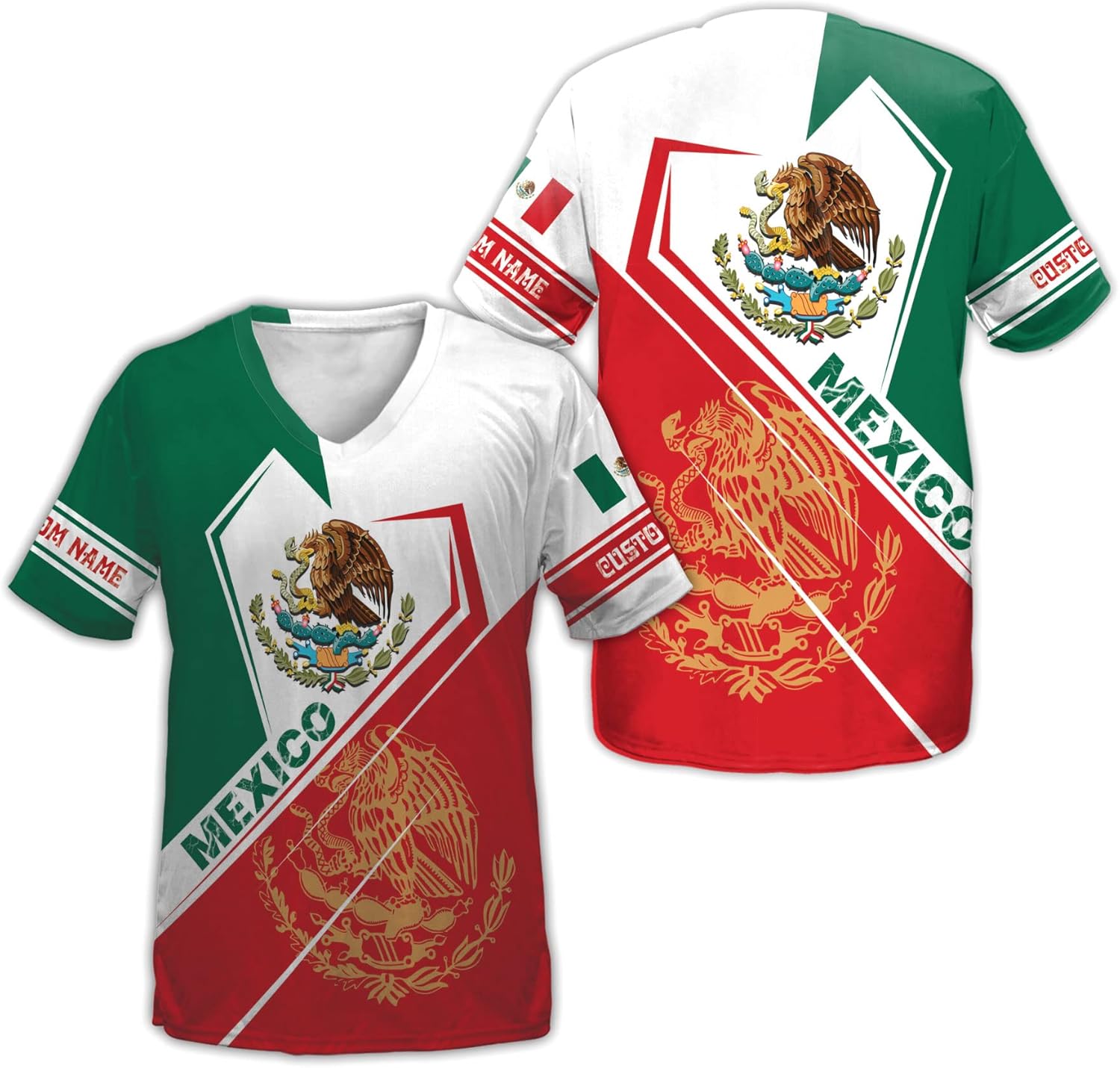 Mostprints Personalized Mexican Shirts for Women Vneck 3D, Customized Mexico shirts for women, Mexico shirt, Mexican Shirt