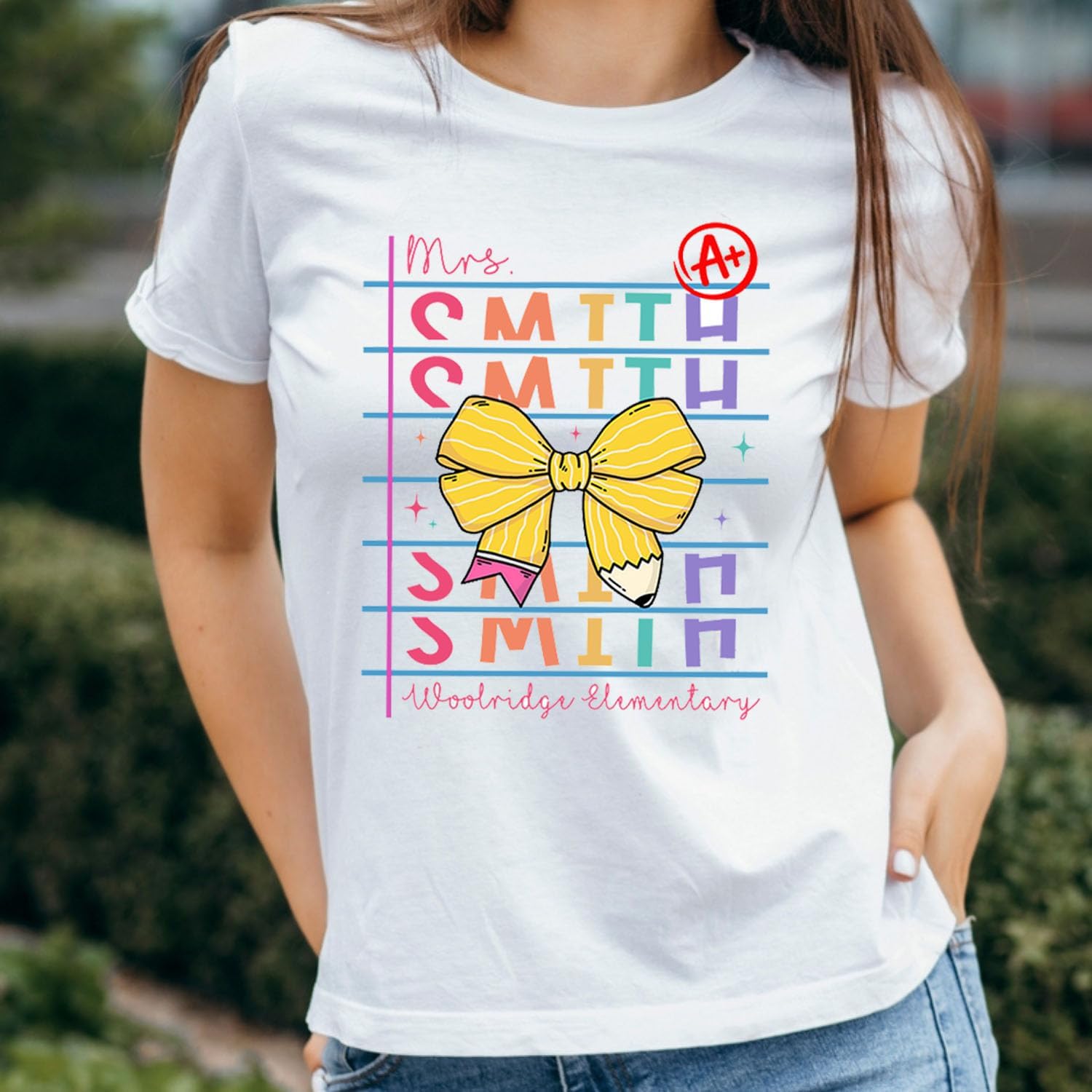 Pretyprints Customized Name Teacher Shirt Personalized Name Teacher Shirt Kindergarten Teacher Shirt Elementary Teacher