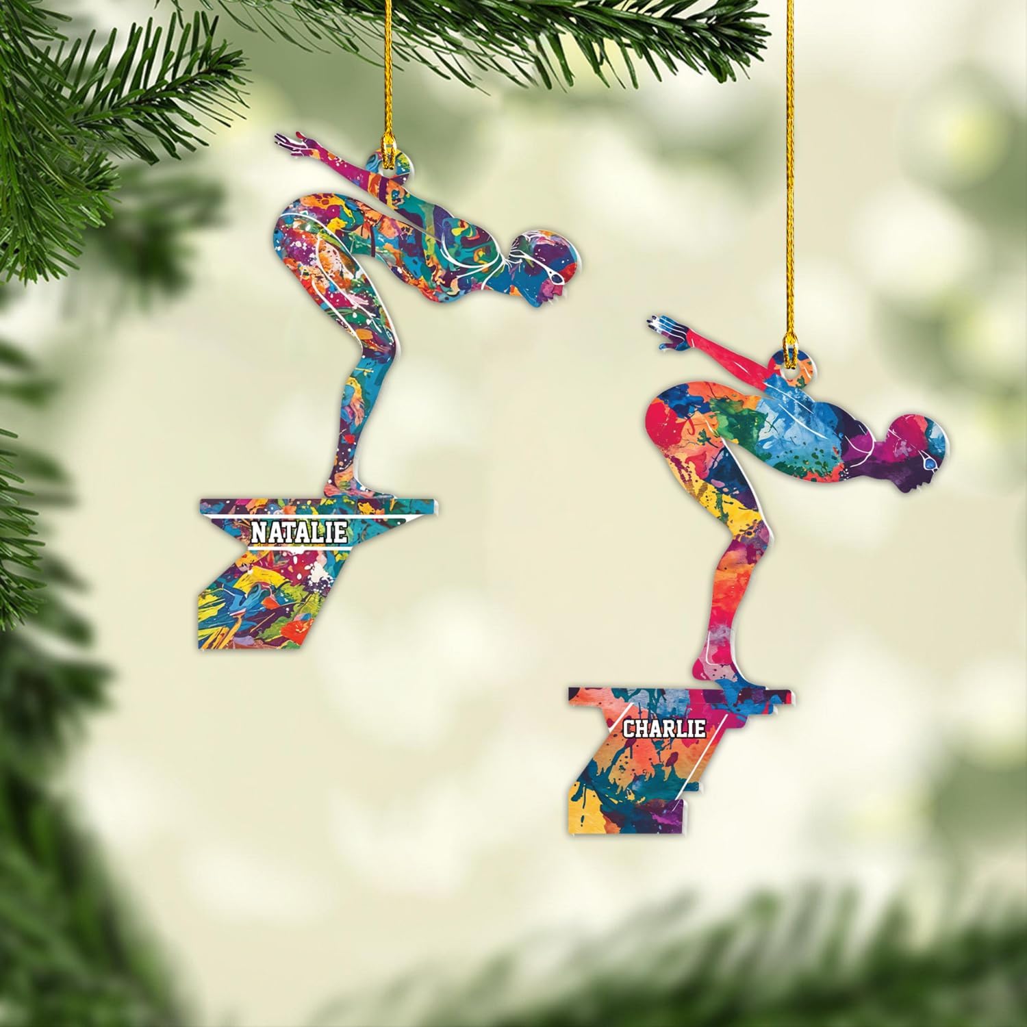 Personalized Swimming Christmas Ornaments Gifts for Swimmers, Swimming Ornament, Girls Swimming Ornament, Swimming Ornament for Boys, Swim Coach Ornament, Swimming Pool Christmas Ornament (ON1225)
