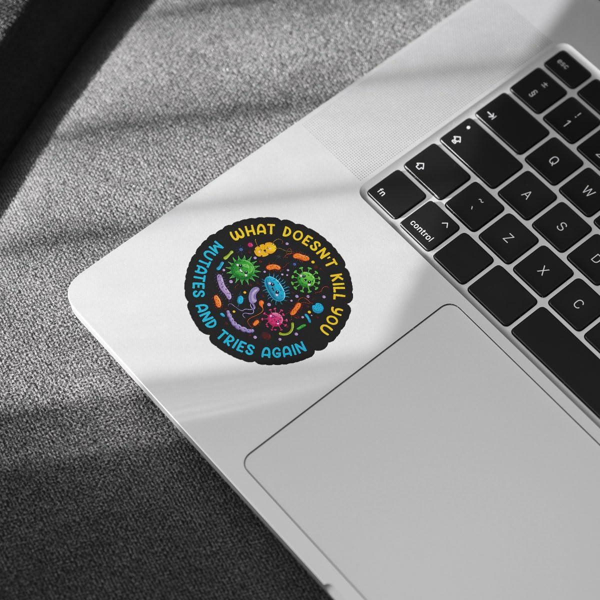 3 Pcs What Doesn't Kill You Mutates and Tries Again Sticker, What Doesn't Kill You Mutates and Tries Again Public Health Stickers Gifts Microbiology Psychology Stickers for Laptop Phone Car Helmet 3"