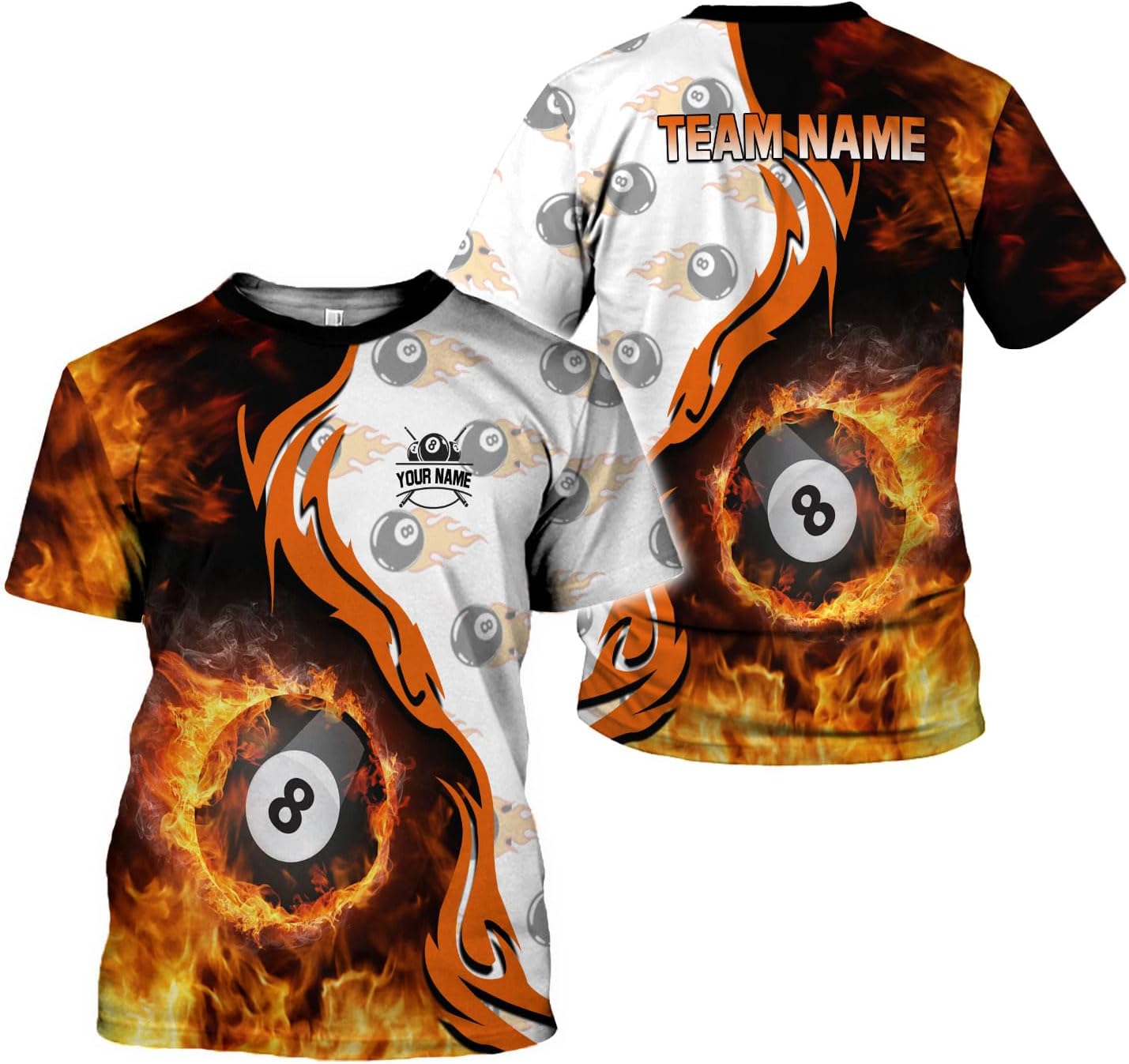 Ligthuy Personalized Name Billiard Shirts 3D, Billiards Shirt 8 Ball Billiard Shirt Custom Men's Pool Men Women1