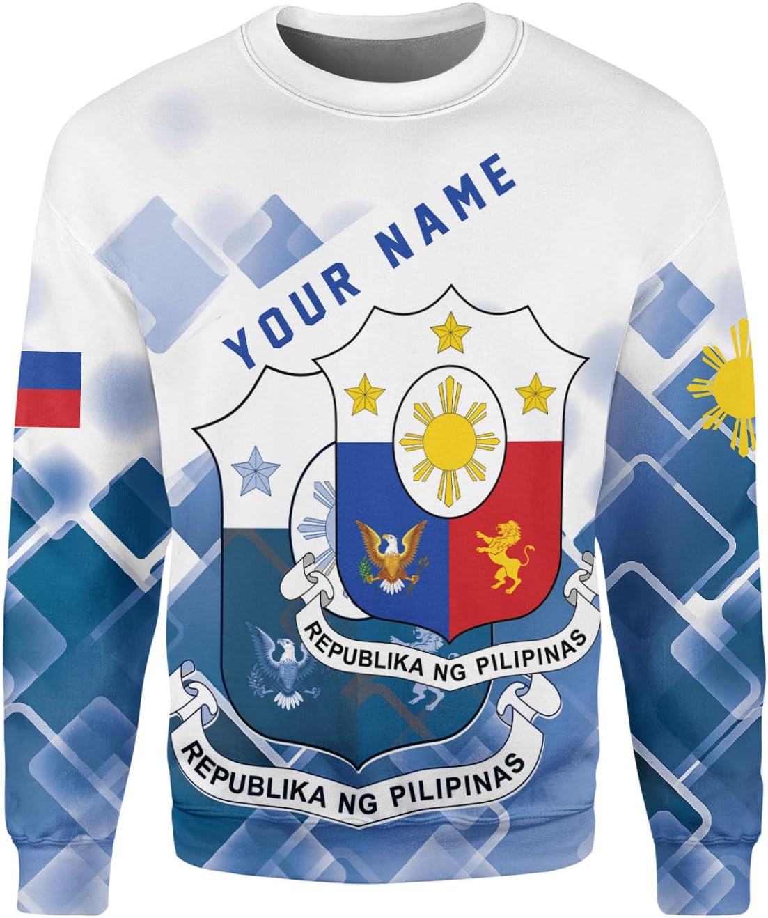 Mostprints Personalized Name Philippines Shirts 3D, Filipino Flag Pride Shirt Philippines Shirt Flag Tshirt for Men Women S-5XL