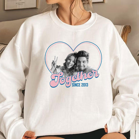 mostprints Custom Photo Sweatshirt, Matching Couple Sweatshirts, Personalized Matching Sweatshirt For Couples Gift Shirt