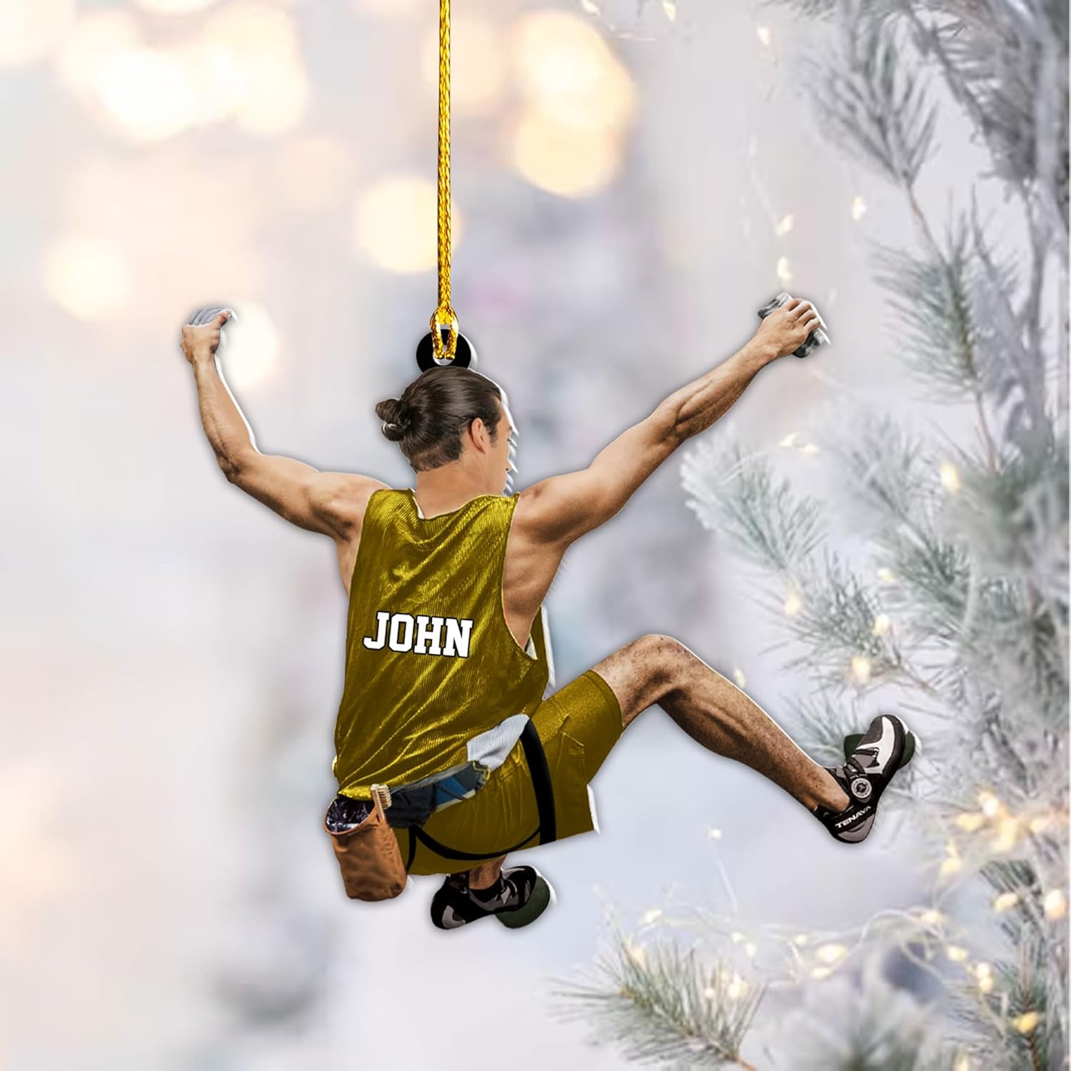 Artparel Personalized Rock Climbing Ornaments Rock Climbing Christmas Ornament Rock Climber Ornaments Climber Lover Mountaineer Ornament Gift for Men Women Gift for Climber (Climbing 6)
