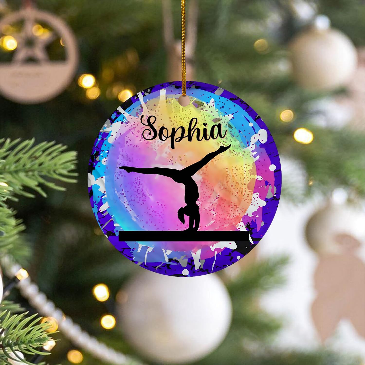 Parvii Personalized Gymnastics Ornaments for Christmas Tree, Gymnastics Christmas Ornament, Gymnastics Ornament for Baby Girl, Gymnastics Christmas Ornament Tree Hanging Ornament (G7)