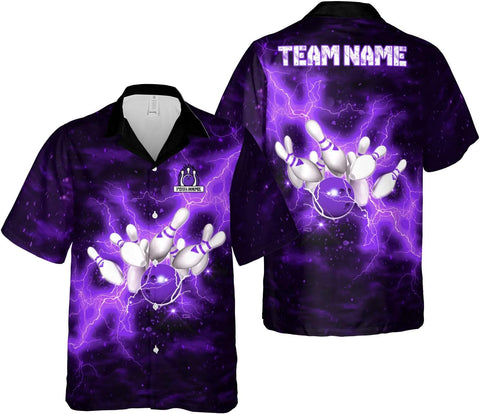 Pretyprints Custom Bowling Hawaiian Shirt 3D Men Women Personalized Button Down Short Sleeve Team Gifts Lover