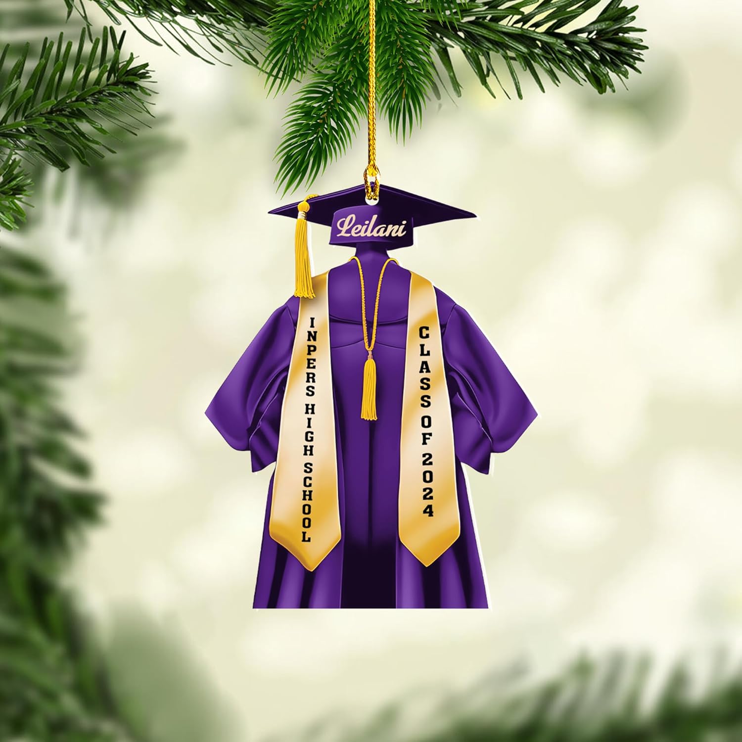 AOVL Graduation Ornament, Graduation Ornaments Class of 2024, Graduation Cap and Scroll Xmas Gift, Graduation Christmas Xmas Tree Ornaments, Gifts for Graduate, School Ornaments (Gra4)