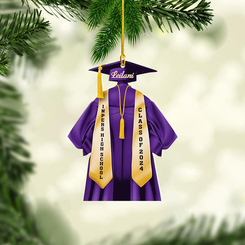 AOVL Graduation Ornament, Graduation Ornaments Class of 2024, Graduation Cap and Scroll Xmas Gift, Graduation Christmas Xmas Tree Ornaments, Gifts for Graduate, School Ornaments (Gra4)