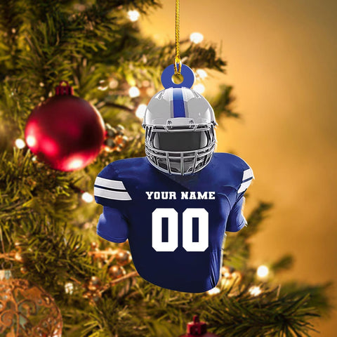 RoyalBro Personalized Football Ornaments 2023, Customized American Football Christmas Ornament, Football Ornament Christmas Tree Hanging Ornament Pine Tree Decorations (F2)