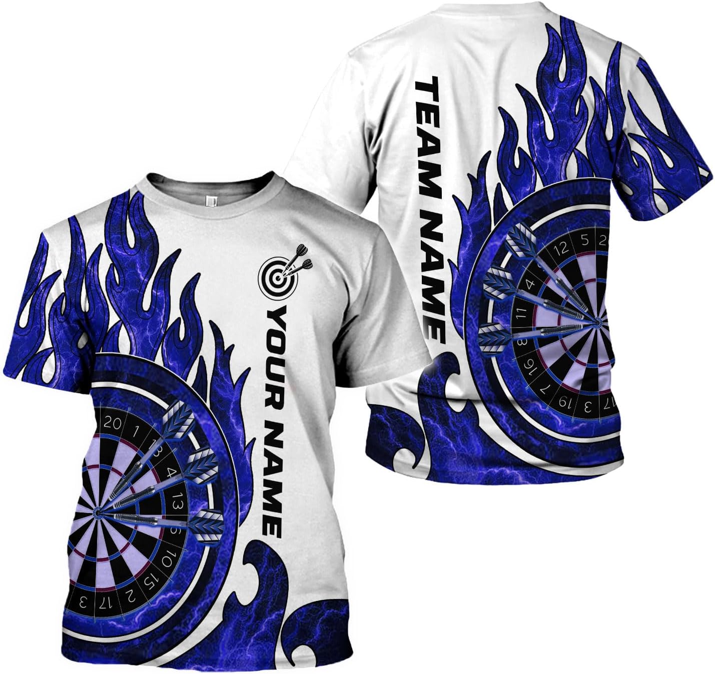 Artparel Personalized Dart Shirts for Men, Dart Polo 3D Shirts Custom Name Shirt, American Flag Shirt Unisex Shirt Size S-5XL