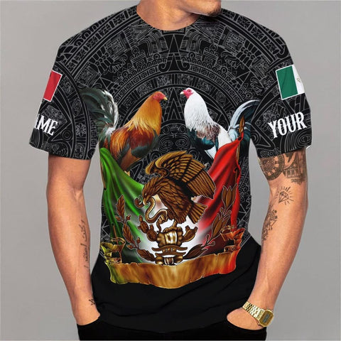 Mostefy Personalized Name Mexican Shirt for Soccer Fans, Unisex XL Multicolor Eagle Flag Shirt, 3D All-Over Print Hoodie for Men & Women