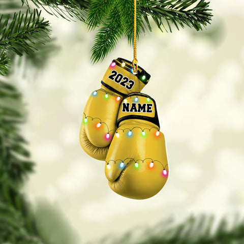 Royalbro Personalized Boxing Ornament, Boxing Glove Ornament, Boxing Gloves Christmas Ornament 2023, Custom Boxing Ornament, Kick Boxing Ornament, Gift for Boxing Lovers (BX1)