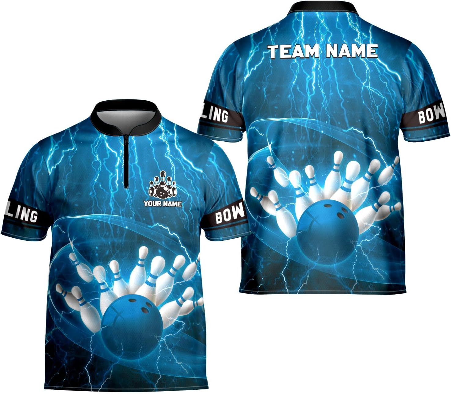 Artparel Personalized Name Bowling Jersey 3D, Custom Bowling Shirts for Team, Bowling Shirt Unisex for Men & Women