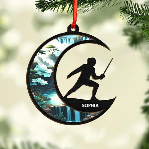 MAPrints Personalized Fencing Christmas Ornament, Fencing Lovers Ornament, Fencing Acrylic Ornament, Christmas Fencer Decor, Fencing Player Ornament Xmas Keepsakes 2024, Great Gift for Fencer (FC 6)