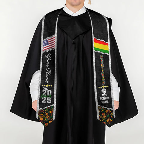 African American Graduation Sash, Graduation Stole Customize, African Graduation Sash, Graduation Stole Class of 2025
