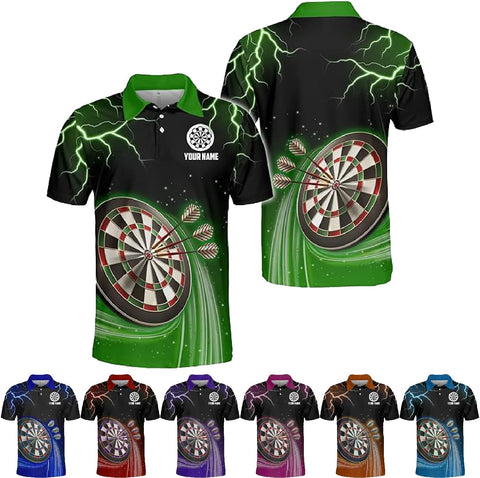 Riveprints Personalized Name Dart 3D Polo Shirt, Dart Shirts, Mens Dart Shirts, Funny Dart Tshirts, Dart Team Shirts Gifts