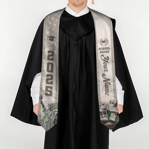 Pretyprints Custom Nigerian Graduation Sash, Nigeria Graduation Stole Customize, Nigerian American Flag Graduation Sash 2025