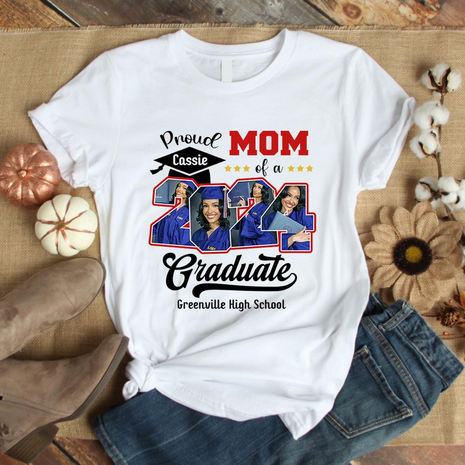 Personalized Graduation 2024 Shirt Proud Family of A Class of 2024 Graduate Class of 2024 Senior Class of 2024 Class of 2024