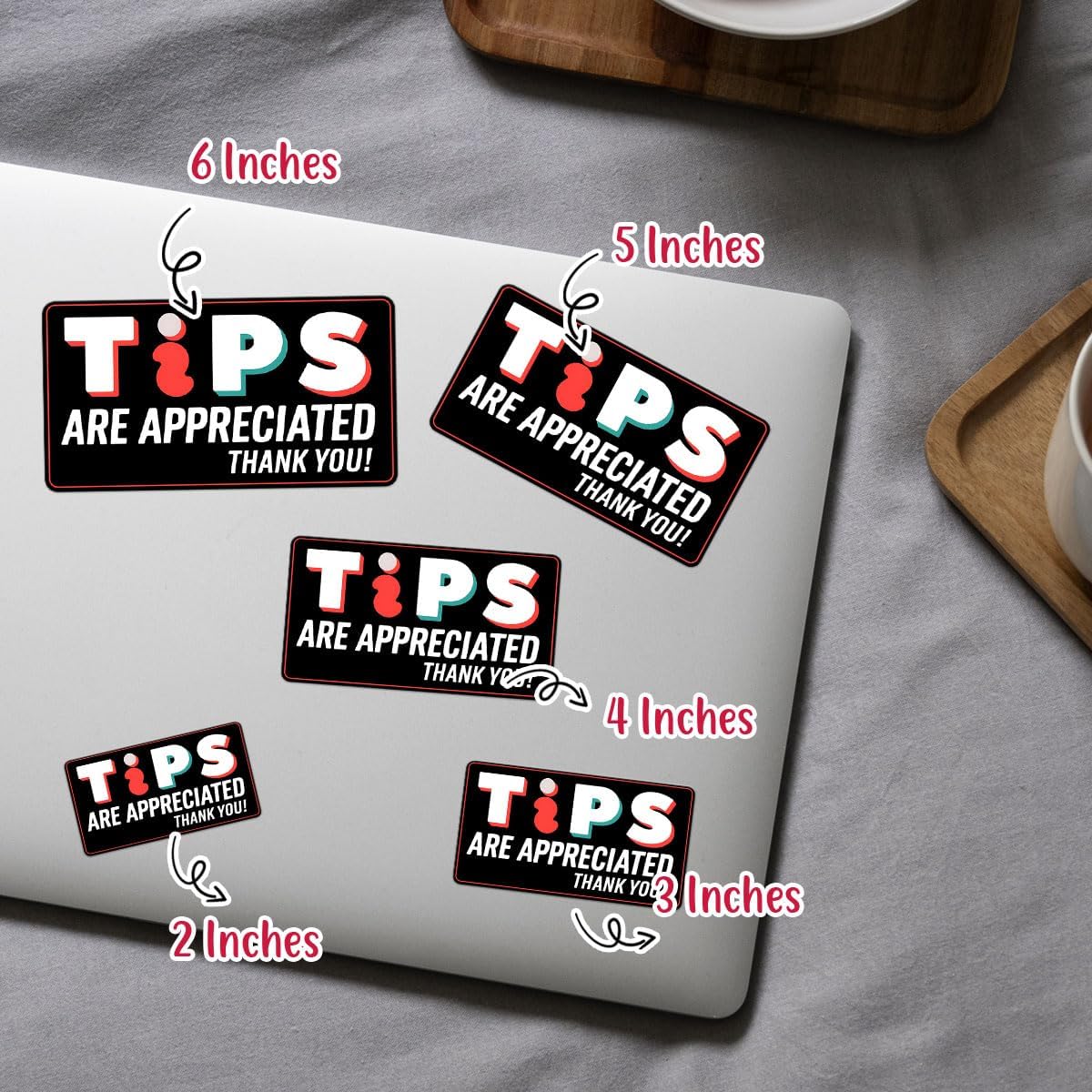 (3pcs) Tips are Appreciated Sticker, Tips are Appreciated Sign, No Tax On Tips Sticker - Vinyl Stickers Waterproof for Water Bottles Laptop Phone Car Window Helmet 3 Inches