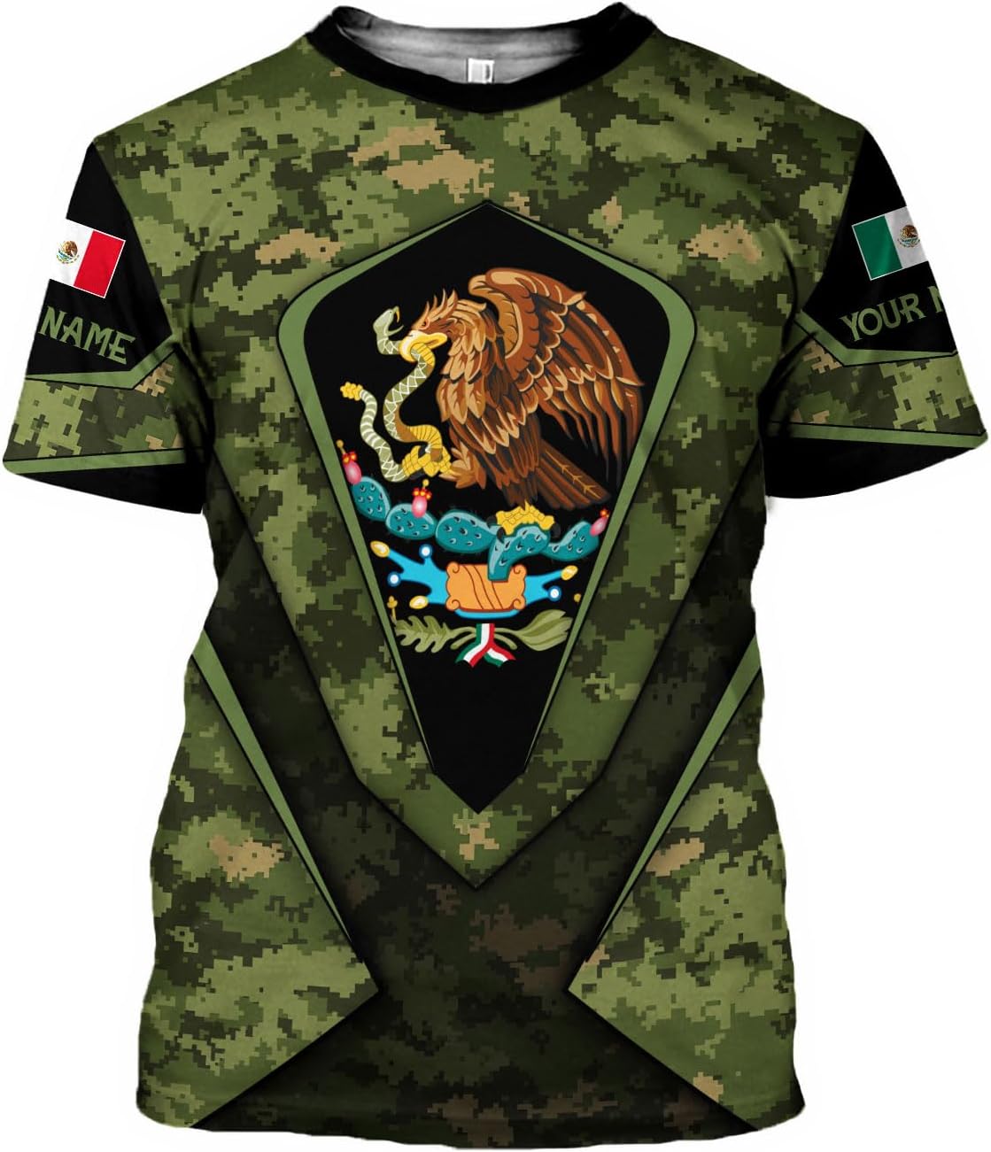 RoyalBro Personalized Mexico Shirt, Camisas de Mexico Customized Mexican Shirts Mexican Flag Mexico 3D Shirt for Men Women