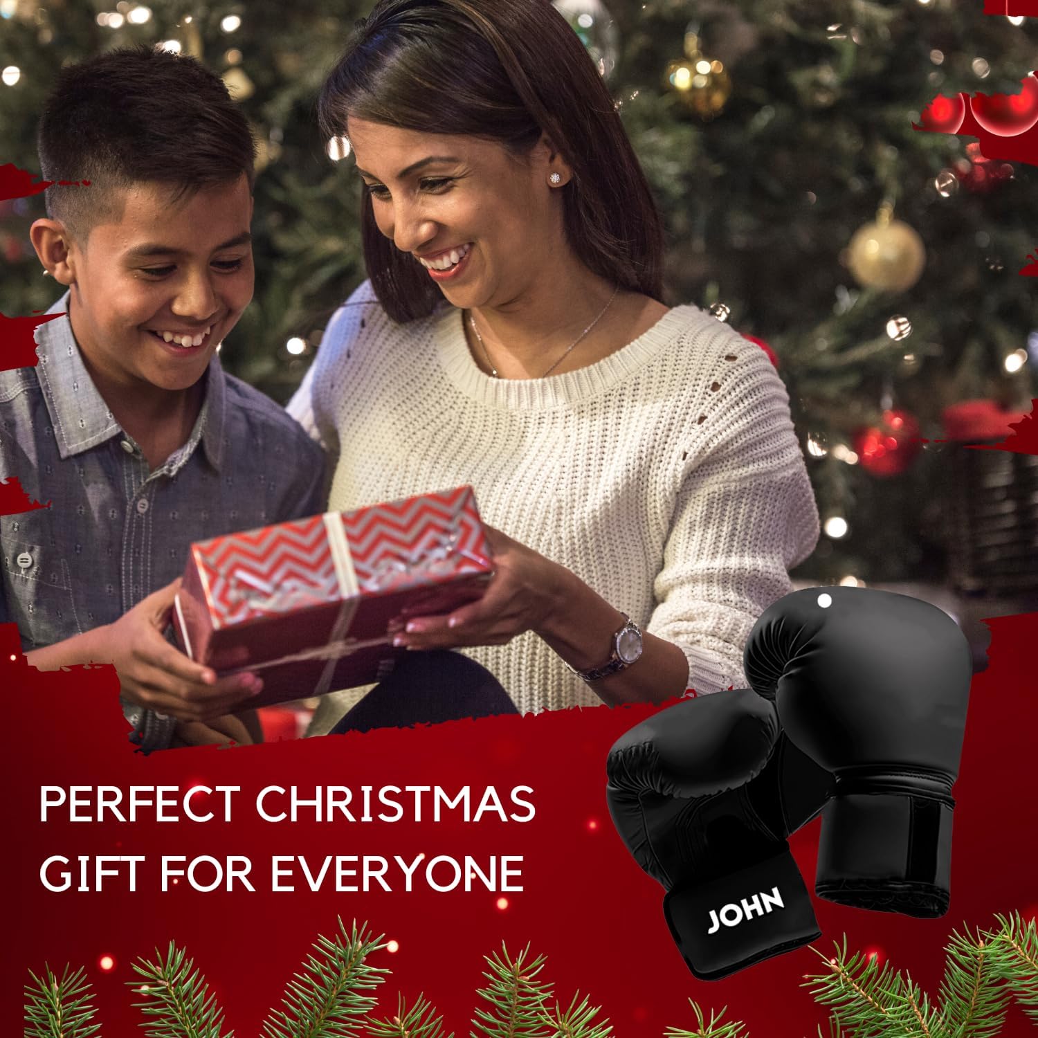 Tinoshop Personalized Boxing Ornament, Boxing Gloves Christmas Light Ornament, Custom Boxing Ornament, Kick Boxing Ornament, Gift for Boxing Lovers, Boxer Ornament Gift for Boxing Lovers (ON171)