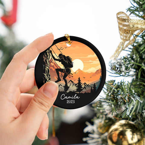 Tinoshop Personalized Rock Climber Christmas Ornament, Rock Climbing Christmas Ornaments, Rock Climbing Ornament Gifts for Rock Climber, Rock Climbing Gifts for Men Women, Gifts for Climbers (ON321)