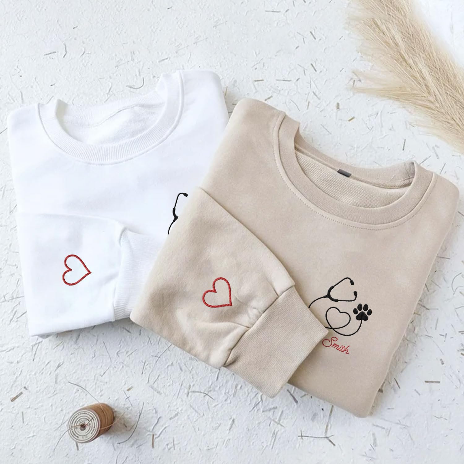 Leeprints Personalized Embroiderd Veterinary Medicine Sweatshirt - Vet Tech Sweater, Veterinarian Gift, Vet Med Staff Gifts