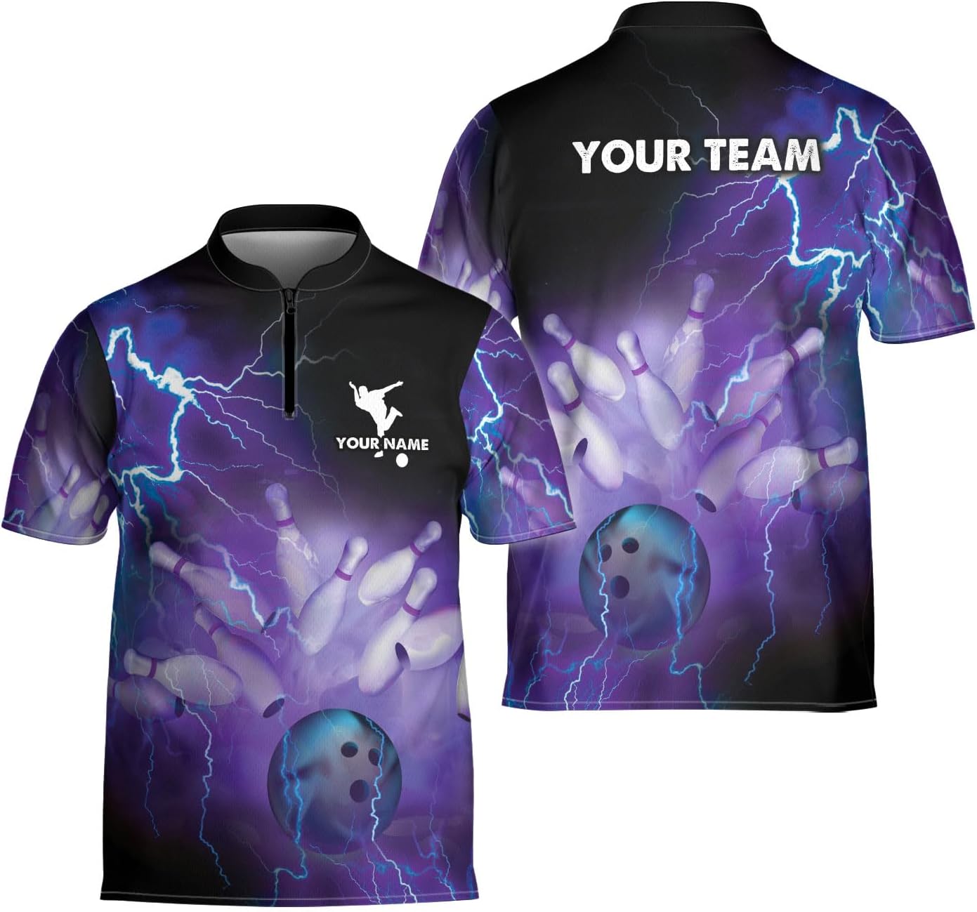 Ligthuy Personalized Bowling Jersey 3D, Bowling Shirts for Team, Bowling Shirt Unisex for Men Women, Bowling Shirts for Men