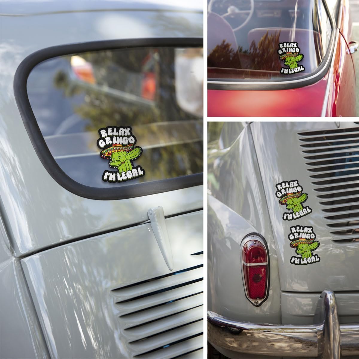 3 Pcs Relax Gringo Im Legal Sticker, Relax Gringo Im Legal Sticker for Car, Relax Gringo Calcomanías De Mexico Funny Immigrant Calcomanias Mexico Mexican Cactus Stickers for Truck Car Helmet (G1)