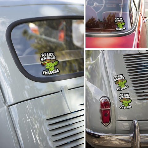 3 Pcs Relax Gringo Im Legal Sticker, Relax Gringo Im Legal Sticker for Car, Relax Gringo Calcomanías De Mexico Funny Immigrant Calcomanias Mexico Mexican Cactus Stickers for Truck Car Helmet (G1)